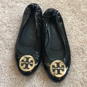Tory Burch Black Patten Leather Revas